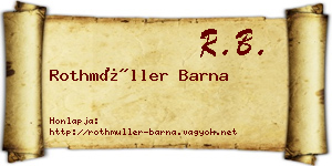 Rothmüller Barna névjegykártya